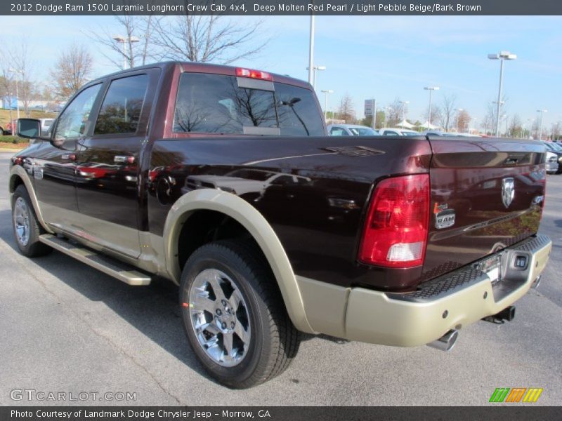 Deep Molten Red Pearl / Light Pebble Beige/Bark Brown 2012 Dodge Ram 1500 Laramie Longhorn Crew Cab 4x4