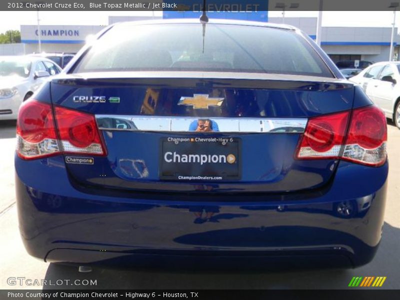 Blue Topaz Metallic / Jet Black 2012 Chevrolet Cruze Eco