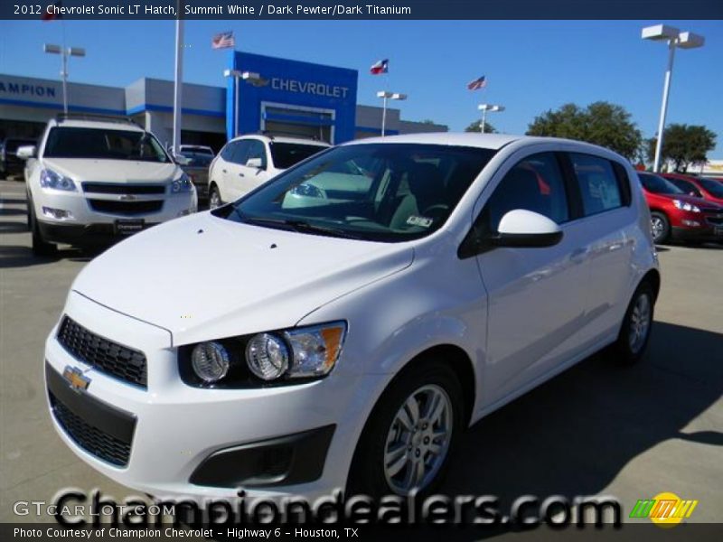 Summit White / Dark Pewter/Dark Titanium 2012 Chevrolet Sonic LT Hatch