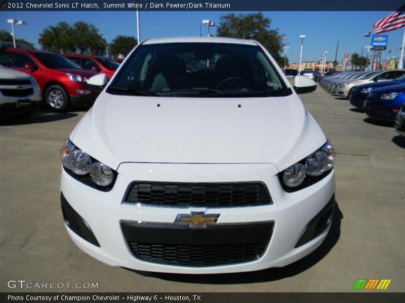 Summit White / Dark Pewter/Dark Titanium 2012 Chevrolet Sonic LT Hatch