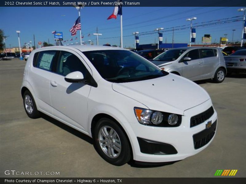 Summit White / Dark Pewter/Dark Titanium 2012 Chevrolet Sonic LT Hatch