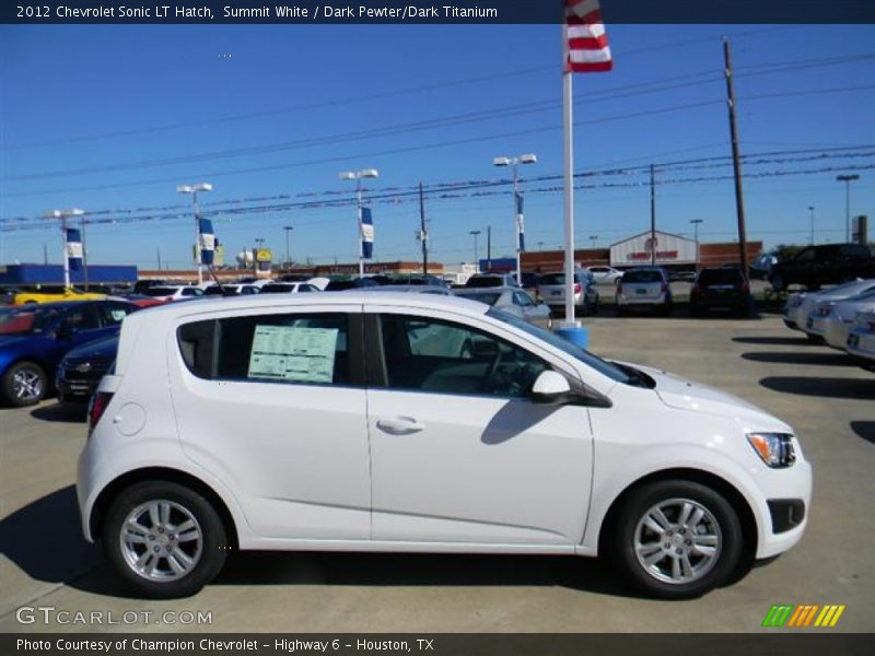 Summit White / Dark Pewter/Dark Titanium 2012 Chevrolet Sonic LT Hatch