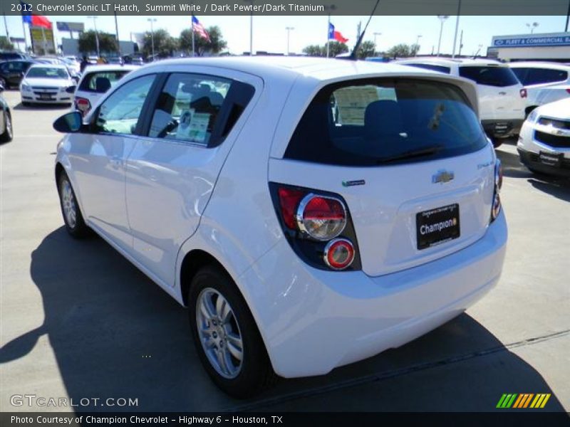 Summit White / Dark Pewter/Dark Titanium 2012 Chevrolet Sonic LT Hatch