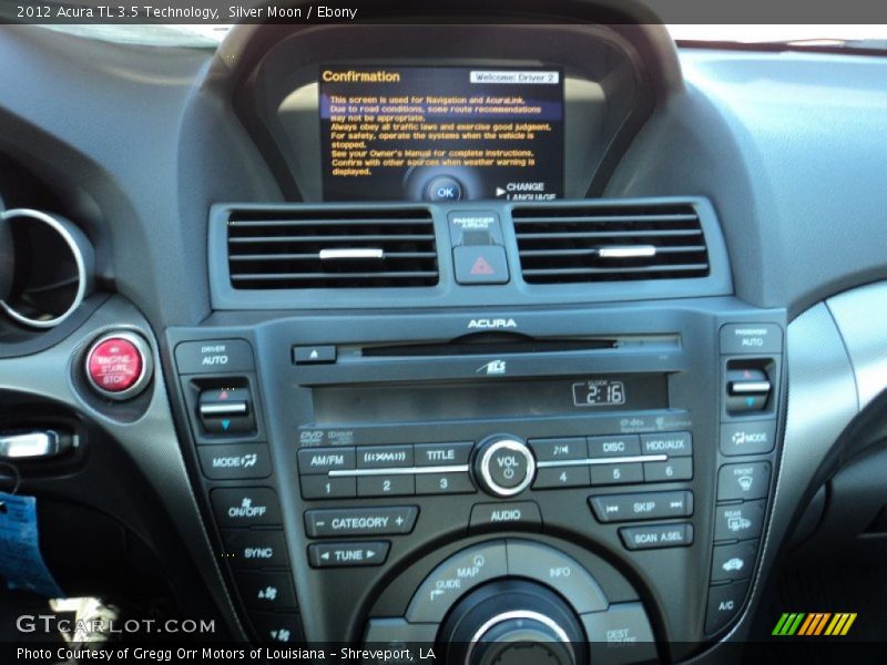 Silver Moon / Ebony 2012 Acura TL 3.5 Technology