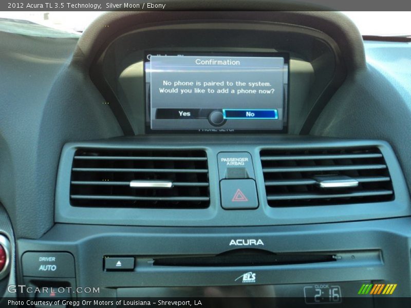 Silver Moon / Ebony 2012 Acura TL 3.5 Technology