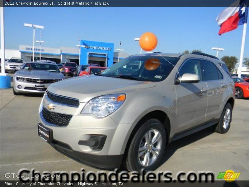 Gold Mist Metallic / Jet Black 2012 Chevrolet Equinox LT