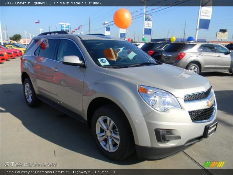 Gold Mist Metallic / Jet Black 2012 Chevrolet Equinox LT