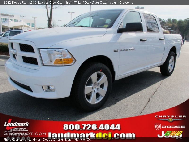 Bright White / Dark Slate Gray/Medium Graystone 2012 Dodge Ram 1500 Express Crew Cab