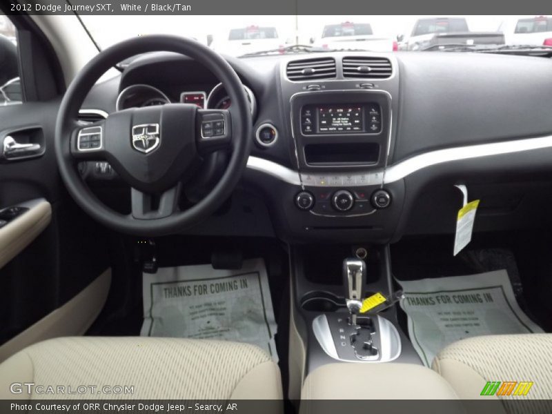 White / Black/Tan 2012 Dodge Journey SXT