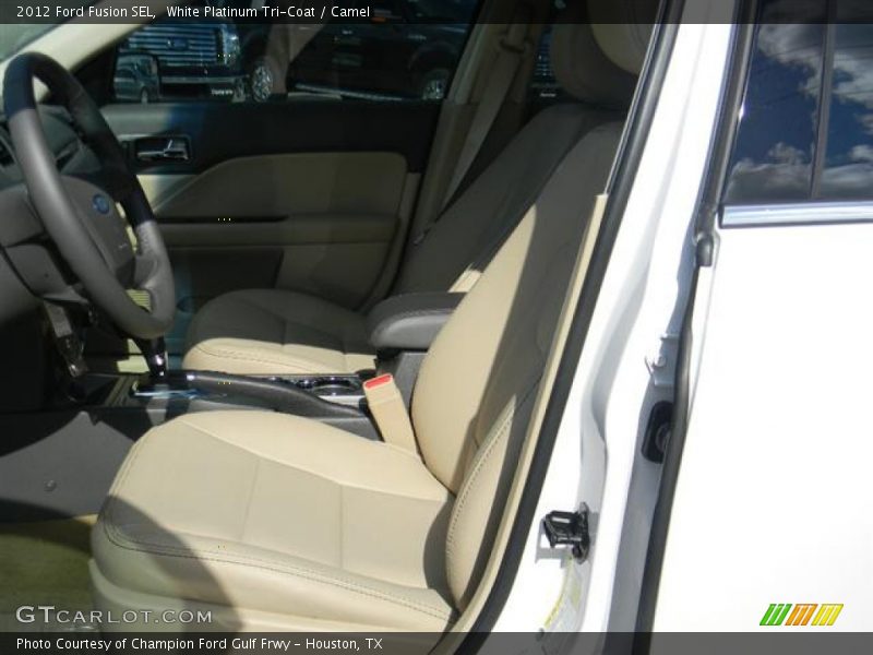 White Platinum Tri-Coat / Camel 2012 Ford Fusion SEL