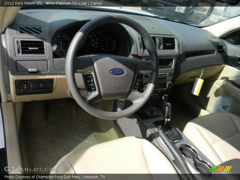 White Platinum Tri-Coat / Camel 2012 Ford Fusion SEL