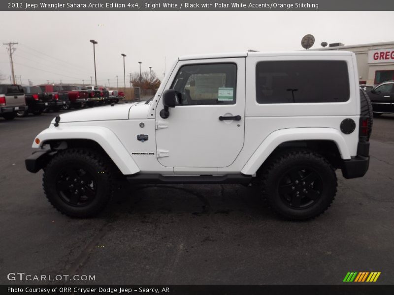 Bright White / Black with Polar White Accents/Orange Stitching 2012 Jeep Wrangler Sahara Arctic Edition 4x4