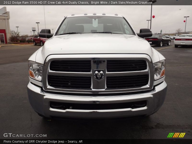 Bright White / Dark Slate/Medium Graystone 2012 Dodge Ram 3500 HD ST Crew Cab 4x4 Dually Chassis