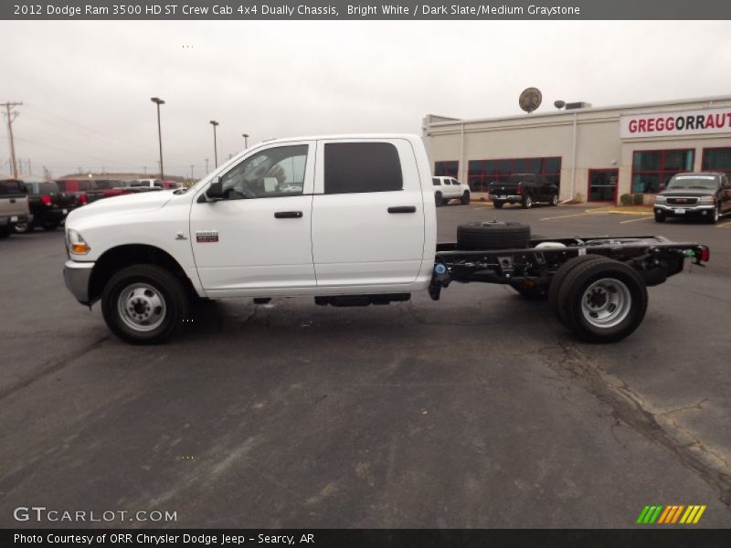 Bright White / Dark Slate/Medium Graystone 2012 Dodge Ram 3500 HD ST Crew Cab 4x4 Dually Chassis