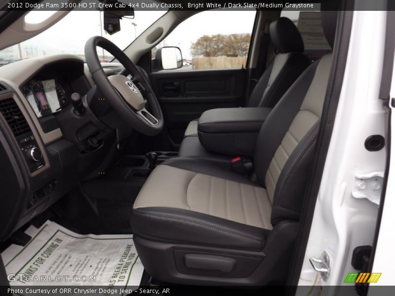 Bright White / Dark Slate/Medium Graystone 2012 Dodge Ram 3500 HD ST Crew Cab 4x4 Dually Chassis