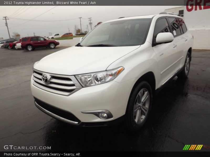 Blizzard White Pearl / Ash 2012 Toyota Highlander Limited