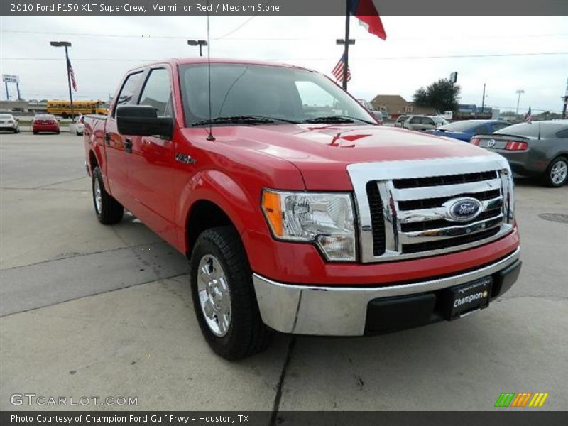 Vermillion Red / Medium Stone 2010 Ford F150 XLT SuperCrew