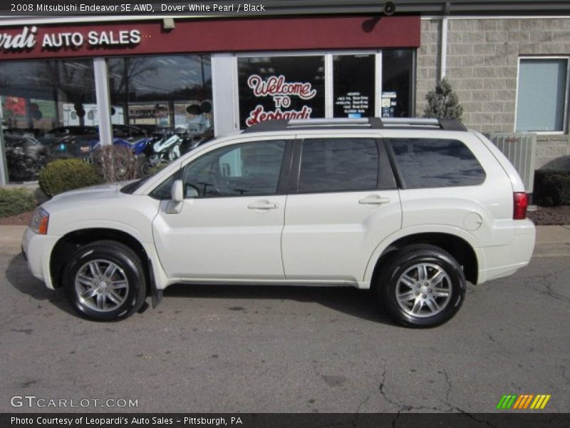 Dover White Pearl / Black 2008 Mitsubishi Endeavor SE AWD