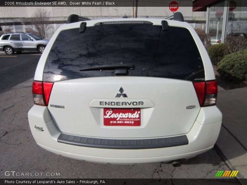 Dover White Pearl / Black 2008 Mitsubishi Endeavor SE AWD