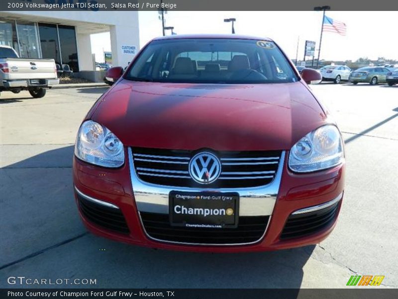 Salsa Red / Pure Beige 2009 Volkswagen Jetta TDI Sedan