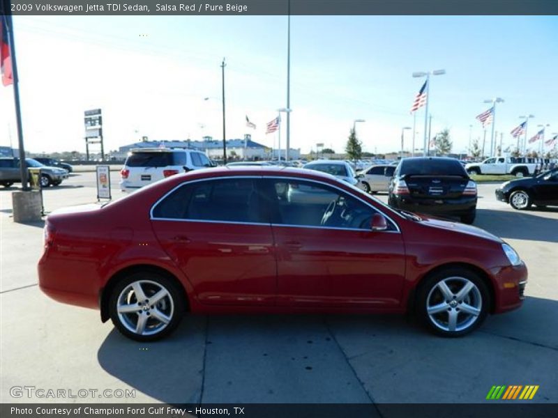 Salsa Red / Pure Beige 2009 Volkswagen Jetta TDI Sedan