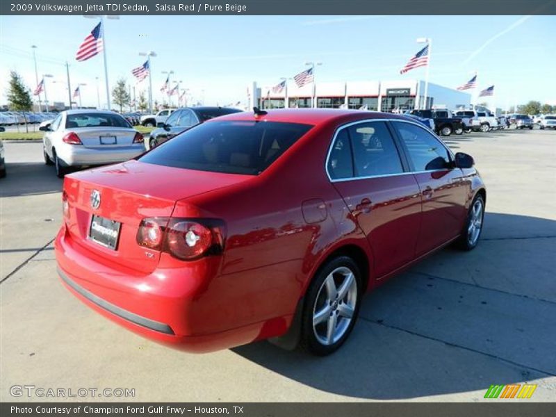 Salsa Red / Pure Beige 2009 Volkswagen Jetta TDI Sedan