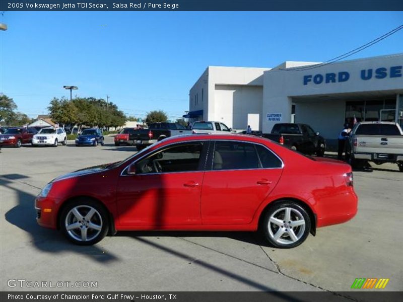 Salsa Red / Pure Beige 2009 Volkswagen Jetta TDI Sedan