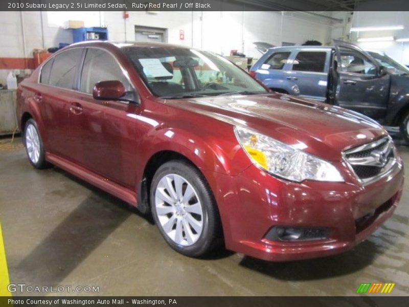 Ruby Red Pearl / Off Black 2010 Subaru Legacy 2.5i Limited Sedan