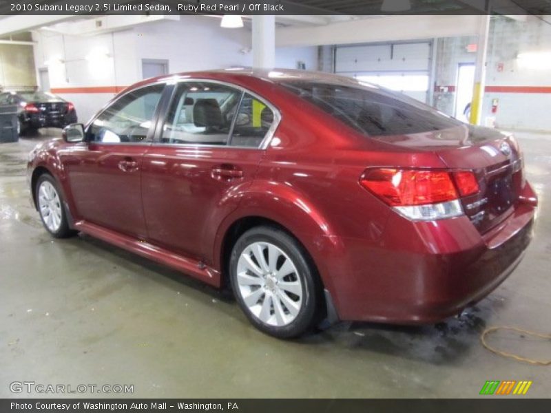 Ruby Red Pearl / Off Black 2010 Subaru Legacy 2.5i Limited Sedan