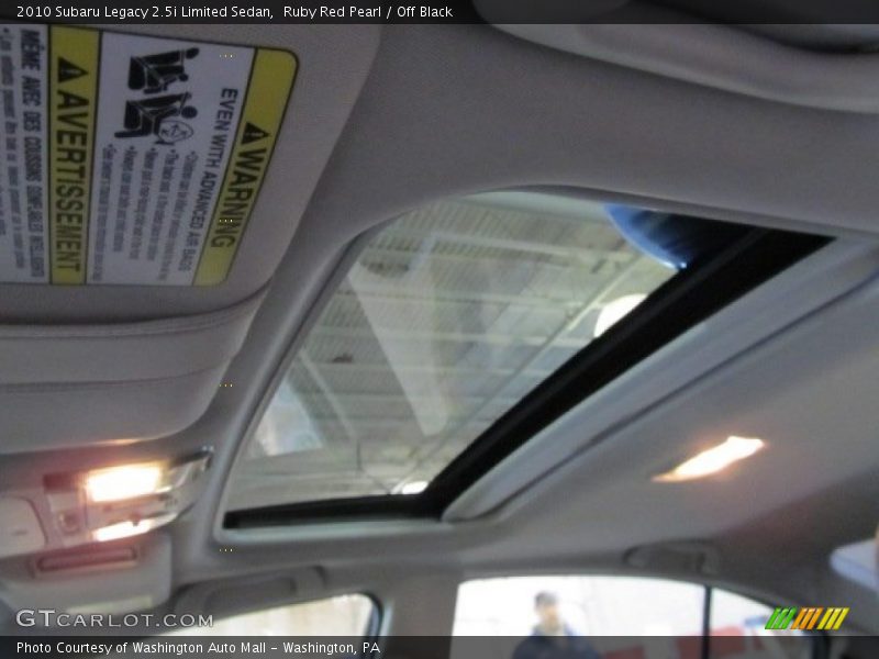 Ruby Red Pearl / Off Black 2010 Subaru Legacy 2.5i Limited Sedan