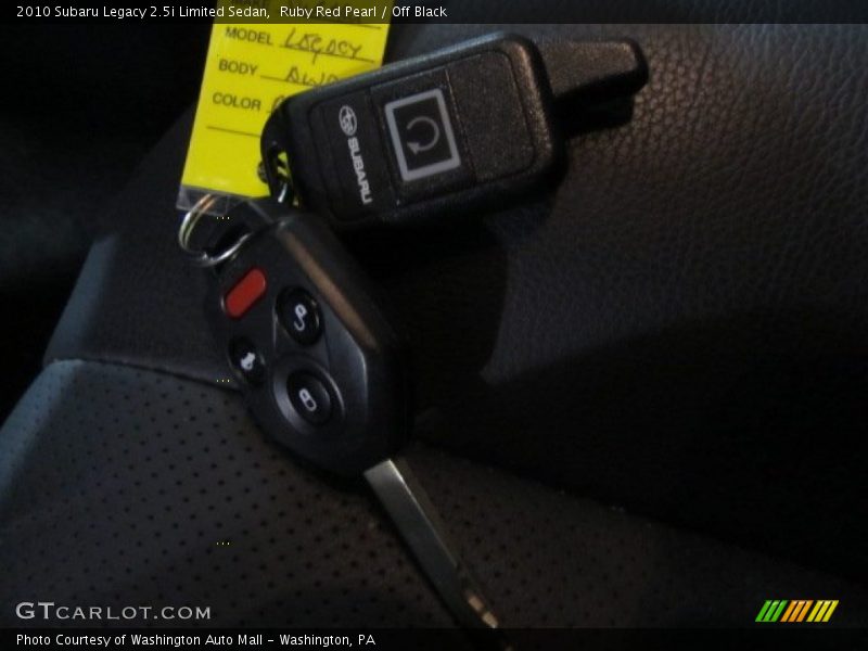 Ruby Red Pearl / Off Black 2010 Subaru Legacy 2.5i Limited Sedan