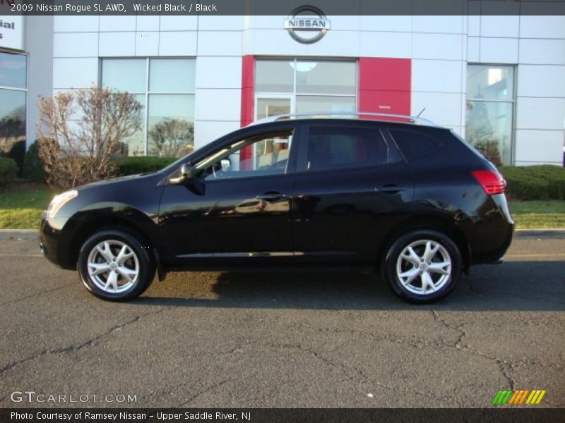 Wicked Black / Black 2009 Nissan Rogue SL AWD