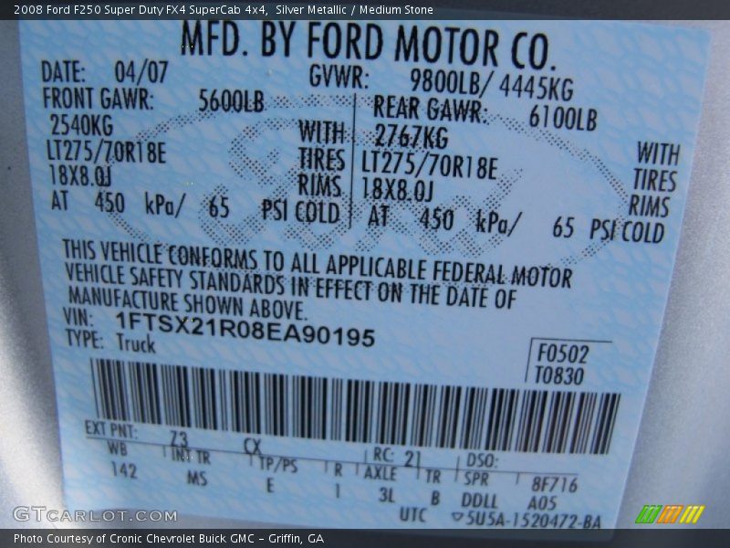 Silver Metallic / Medium Stone 2008 Ford F250 Super Duty FX4 SuperCab 4x4