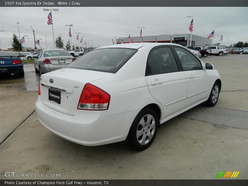 White / Gray 2007 Kia Spectra EX Sedan