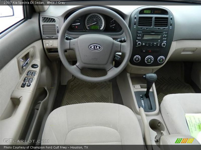 White / Gray 2007 Kia Spectra EX Sedan