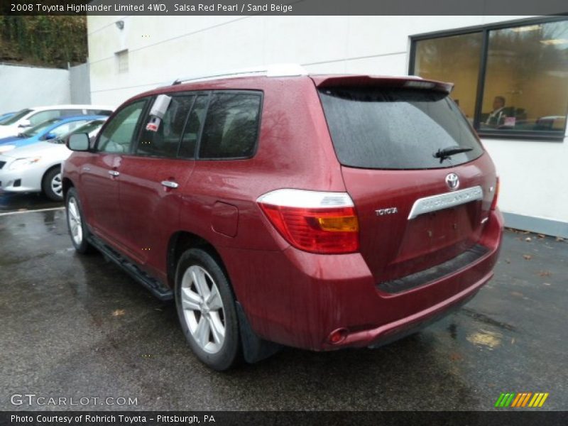 Salsa Red Pearl / Sand Beige 2008 Toyota Highlander Limited 4WD