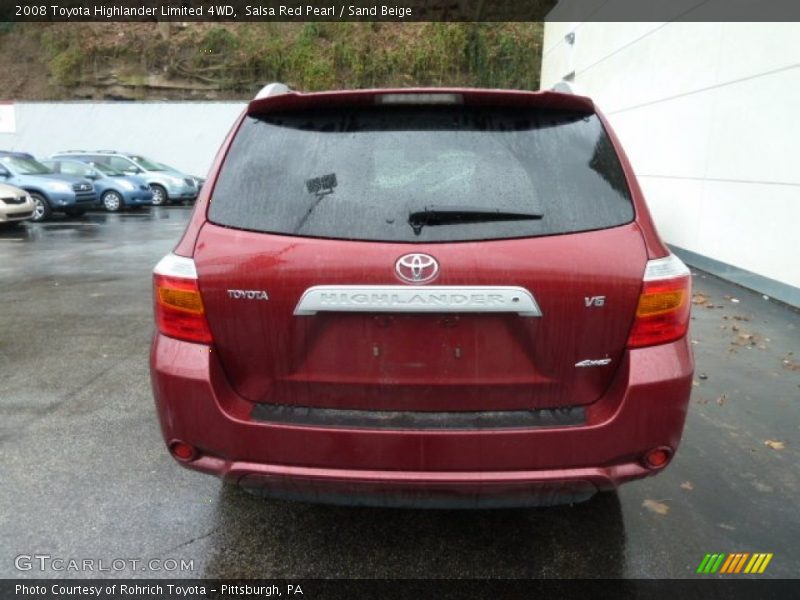 Salsa Red Pearl / Sand Beige 2008 Toyota Highlander Limited 4WD