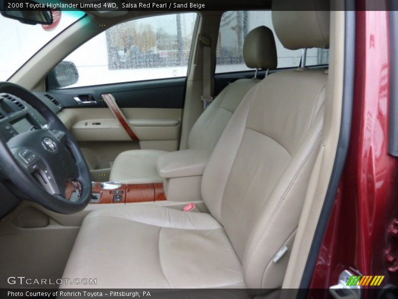 Salsa Red Pearl / Sand Beige 2008 Toyota Highlander Limited 4WD