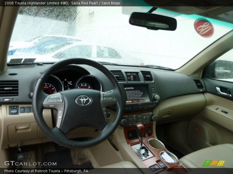 Salsa Red Pearl / Sand Beige 2008 Toyota Highlander Limited 4WD