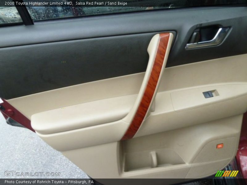 Salsa Red Pearl / Sand Beige 2008 Toyota Highlander Limited 4WD