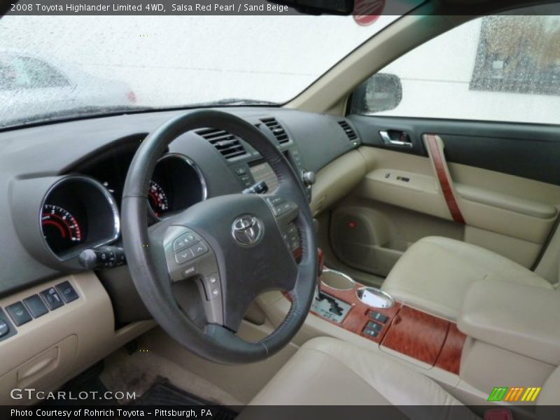 Salsa Red Pearl / Sand Beige 2008 Toyota Highlander Limited 4WD