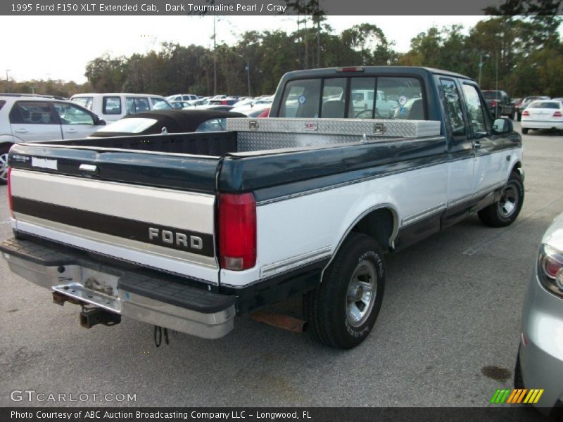 Dark Tourmaline Pearl / Gray 1995 Ford F150 XLT Extended Cab