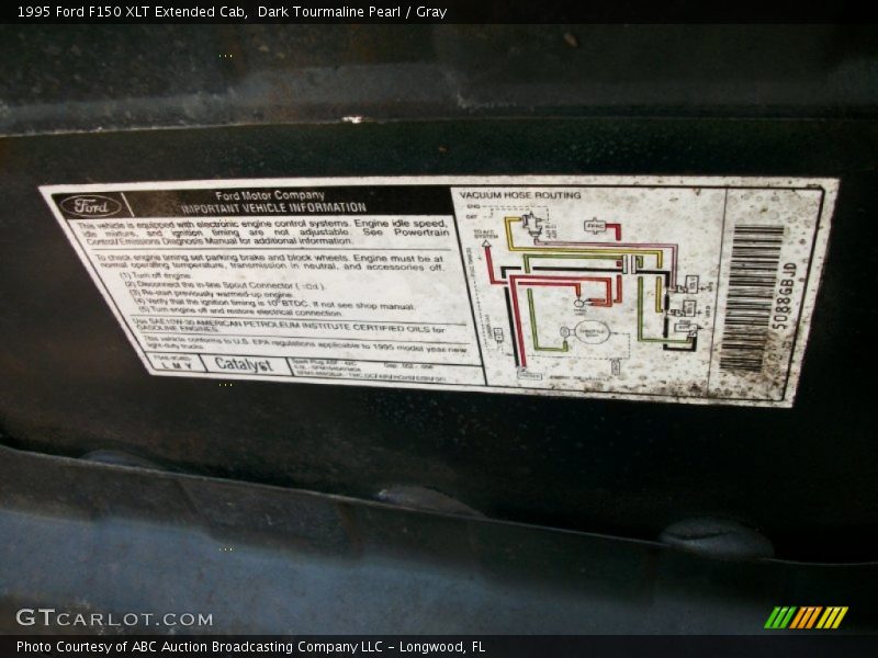 Info Tag of 1995 F150 XLT Extended Cab