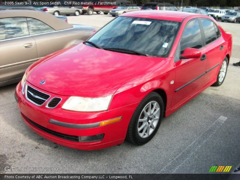 Chili Red Metallic / Parchment 2005 Saab 9-3 Arc Sport Sedan
