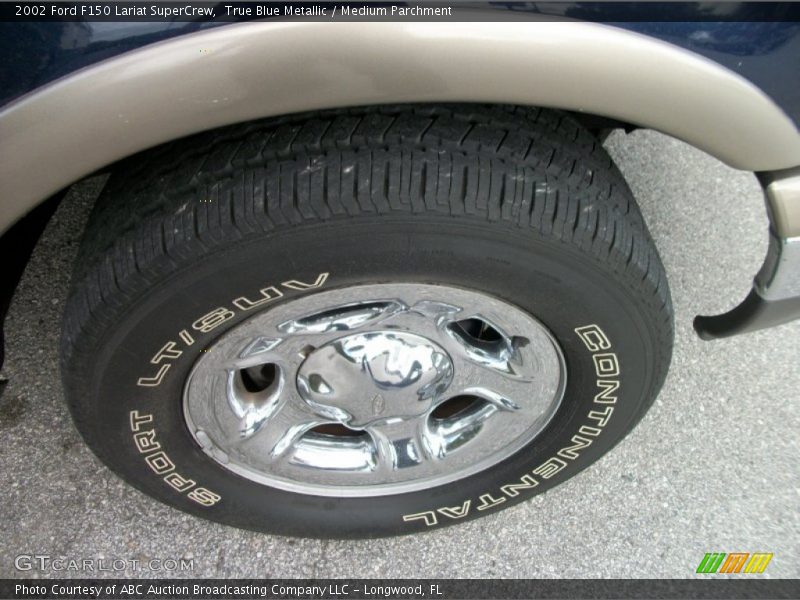 True Blue Metallic / Medium Parchment 2002 Ford F150 Lariat SuperCrew