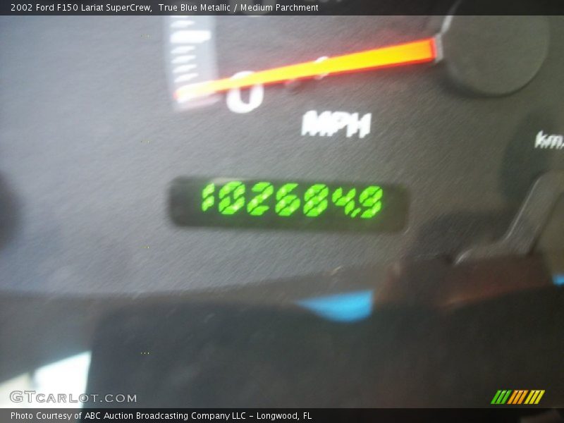 True Blue Metallic / Medium Parchment 2002 Ford F150 Lariat SuperCrew