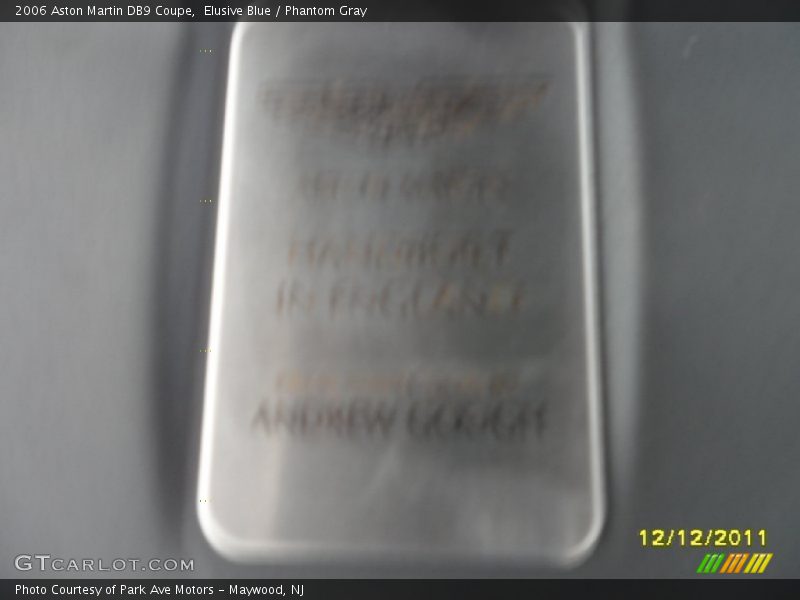 Elusive Blue / Phantom Gray 2006 Aston Martin DB9 Coupe