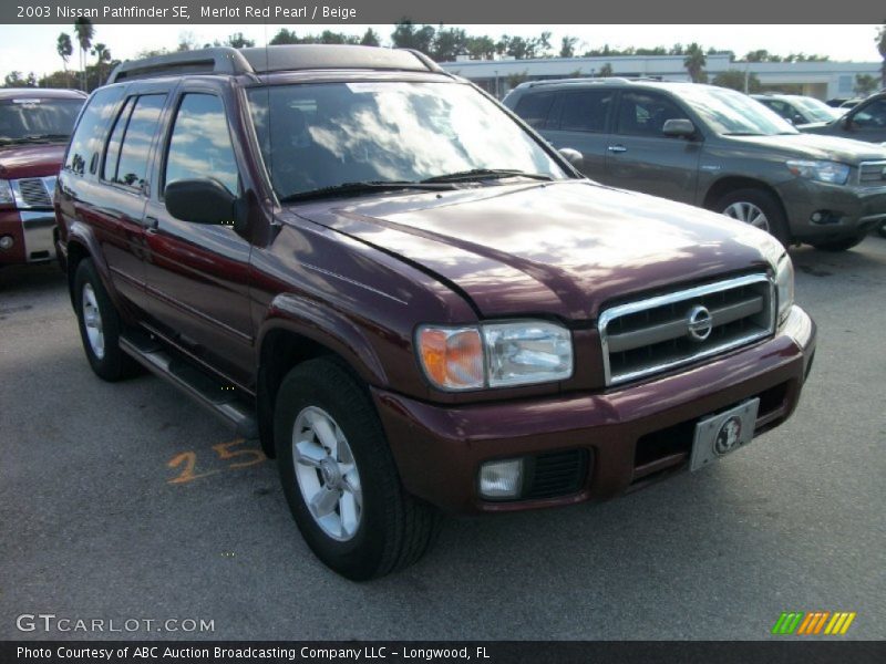Merlot Red Pearl / Beige 2003 Nissan Pathfinder SE