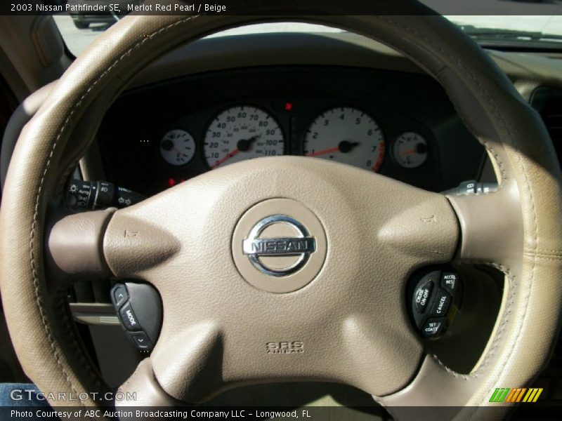 Merlot Red Pearl / Beige 2003 Nissan Pathfinder SE