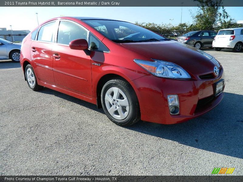 Barcelona Red Metallic / Dark Gray 2011 Toyota Prius Hybrid III